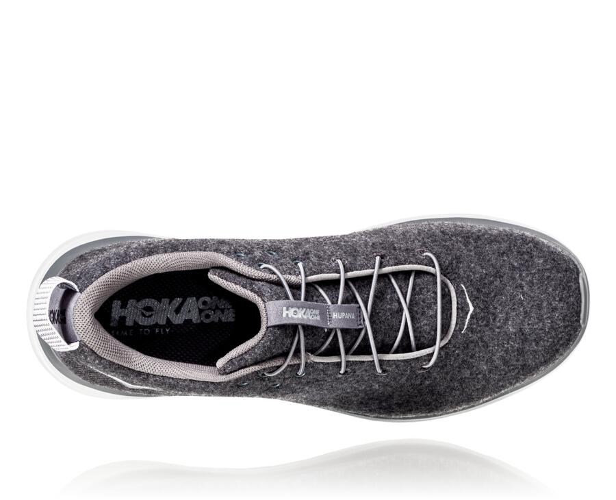 Hoka One One Hupana Flow Wool Löparskor Herr - Grå - XQUSM-8015